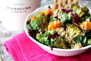 The Best Starbucks Lunch Choices | Hearty Veggie and Brown Rice Salad Bowl | FastFoodMenuPrices.com