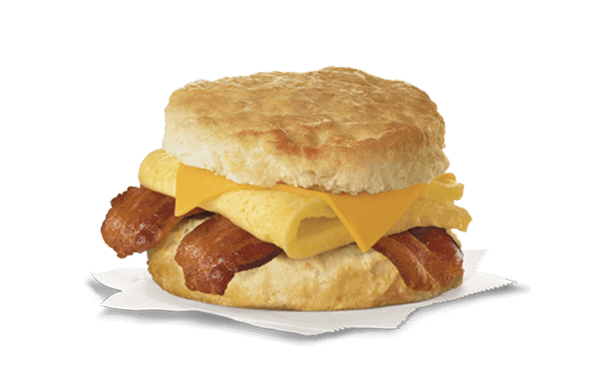 Chick-fil-A Breakfast Menu | Bacon, egg, and cheese biscuit | FastFoodMenuPrices.com