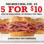 Arby's Rolls Out 5 for $10 Roast Beef Sandwich Deal