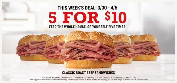 Arby's 5 for 10