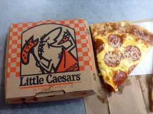 Little Caesars box and slice